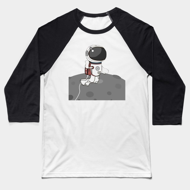 beautiful design of a funny and cute alien Baseball T-Shirt by KNAYA